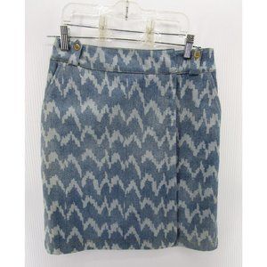 Etcetera Skirt 0 Wrap Pencil Straight Denim Casual Aztec Tribal